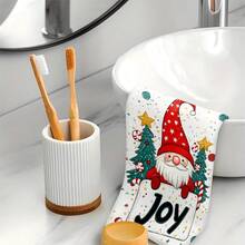 1 set/1 pieza/100 piezas Paños de cocina y paños de platos con diseño de árbol de Navidad y enanitos, adecuados para decoración de interiores en restaurantes, cocinas y baños, decoración de fiestas, regalos navideños y también pueden ser entregados como regalos de Navidad - Multicolor - Ver 2