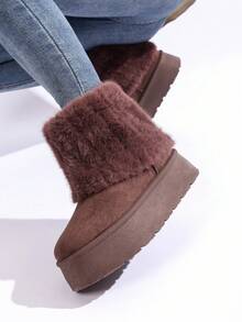 2025 Winter New Plush Ankle Boots, Fashionable Interchangeable Snow Boots, Brown - Coklat - View 2