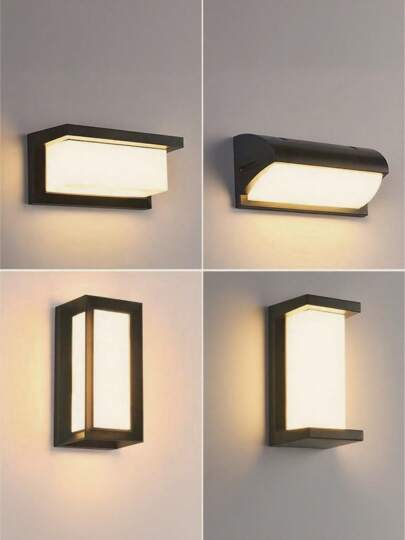 Luminária de parede vintage retangular, luminária de decoração para varanda, arandela de LED adequada para escada/corredor/entrada/quarto/porta/sala de estar/banheiro/cozinha/quarto/garagem/corredor/pátio/beirais externos/armazém/sótão. Escolha a temperatura da cor conforme necessário.