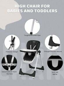 sejoy Baby Highchairs & Accessories - Black - View 5