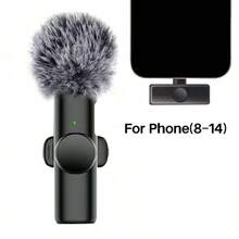 2pcs Wireless Lavalier Microphone, Professional Recording Wireless Microphone, Compatible With PC, IOS, Android, IPad, Suitable For Recording Interviews, Videos, Podcasts, Compact And Lightweight, Wireless Microphone For PC, IOS, Android, Can Be Used For Vlog Recording, Live Streaming - Black, 50mAh - QJH-k11 - View 14