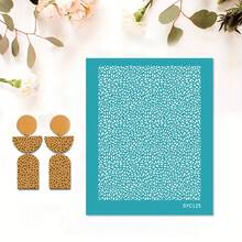 Plantilla de serigrafía de arcilla polimérica con patrón asimétrico, serigrafía de arcilla, utilizada para decorar pendientes de arcilla y otras joyas de arcilla