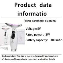 Neck And Face Massager, Portable Facial Massager With Seven-Color Display, Rechargeable And Vibration Function For Face, Neck And Decolletage Care - Fragrance-Free Women's Skincare Tool - Perfect Mother's Day Gift, 400mAh Neck Protector