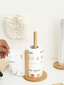 1Pc Wooden Paper Towel Holder,Kitchen Paper Towel Dispenser, Paper Towel Holder Countertop,Bamboo Paper Towel Roll Holder,Napkin Stand On The Desk,Kitchen Towel Rack,Tissue Rack For Kitchen,Dining Room,Restaurant,Plastic Wrap Holder,Table Top Items,Kitchen Storage,Organizer,Standard Roll Holder For Cabinet,Stand With Anti-Skid Base