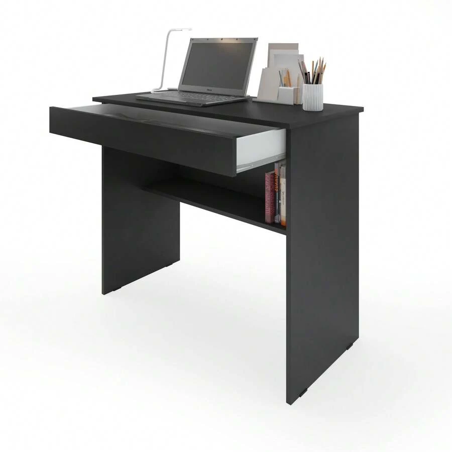 Vitória Multipurpose Computer Desk For Office And Bedroom With 1 Drawer - Black - màu đen - Xem 1