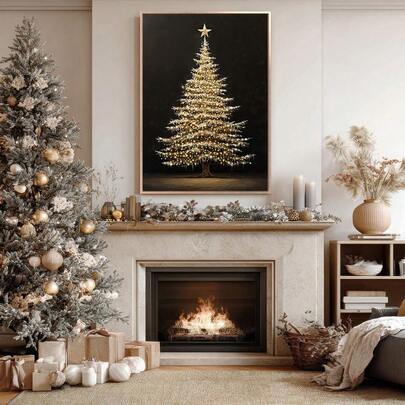 1 件无框圣诞树复古乡村海报节日忧郁黑暗学院风墙壁艺术帆布印刷冬季圣诞节假日农舍小屋装饰复古绘画适用于公寓、客厅、卧室、现代家居装饰圣诞装饰圣诞树礼物装饰感恩节婚礼秋季装饰生日装饰礼品派对用品万圣节圣诞装饰感恩节婚礼秋季装饰生日装饰礼品派对用品万圣节装饰万圣节饰品