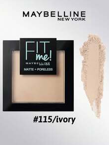 Maybelline Fit Me Matte + Poreless Polvo Base de Maquillaje, Control de Aceite, FPS30+, Minimizador de Poros, Con Espejo Incorporado y Aplicador, Retoque Fácil, Alta Cobertura, Textura de Polvo Fino, Resistente al Sudor, Larga Duración, Acabado Mate, Iguala el Tono de la Piel, Apto para Uso Diario, Todo Tipo de Piel, Perfecto para Trabajo y Ocio - #115 Color marfil pastel suave - Ver 6