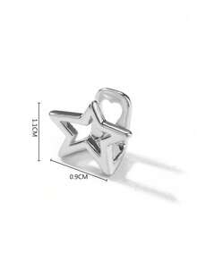 1pc Hollow Five-Pointed Star Grillz, Simple Hip Hop Style Gold Teeth Grill, Suitable For Men And Women Daily Wear