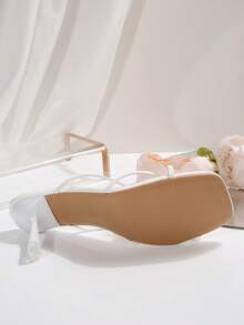 Floral Decor High Heel Sandals, Suitable For Beach, Travel, Heel, Sandals For Women, Dates, Commuting, Parties And Gatherings - Orange - View 9