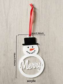 1pc Christmas Snowman Acrylic Hanging Ornament, Christmas Tree Hanging Decoration, Merry Joy Snowflake Decoration, Winter Home Decoration, Christmas Wall Hanging, Suitable For Living Room, Bedroom, Office, Window Display Christmas Decorations Room Decor