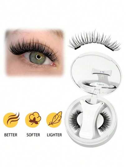 Magnetic Eyelashes With Applicator, Portable Magnetic Lashes, Natural Look, Upgraded 2-Layer Magnetic Eyelashes, Easier To Wear And Remove, Great For Christmas And New Year Gifts