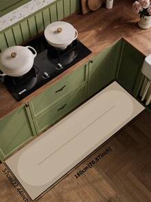 1pc Silica Gel Kitchen Floor Mat With Geometric Pattern Of Concentric Circular Lines, Minimalist Style Kitchen Rug Bathroom Decor - Multicolor - View 10