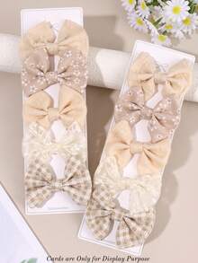 10 szt. spinek do włosów dla dziewcząt na jesień/zimę, spinki do włosów z serii beżowej, lniane spinki do włosów z kokardką, urocze i ciepłe akcesoria do włosów dla dziewcząt, odpowiednie do szkoły, na co dzień i na święta, miękkie akcesoria do stylizacji włosów - Wielokolorowe - Zobacz 2