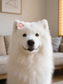 Romantic Cherry Blossom, Dog & Cat Design Hair Clips, Adorable Pink Flower Hair Clips, Versatile Hair Accessories