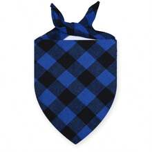 New Plaid Triangle Scarf, Creative 100% Cotton Pet Dog Scarf, Pet Cat Scarf, Customizable Logo Drool Bib