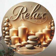 .8-Inch Zen Spa Round Metal Wall Art - Metal Sign Kitchen, Bedroom, Bar Decoration - Unique Design, Easy To Hang - Choice Home, Office Or Gifts, Room Decor, Random Style, Home Decor, Room Decor, Wall Decor Birthday Graduation - Multicolor - View 7