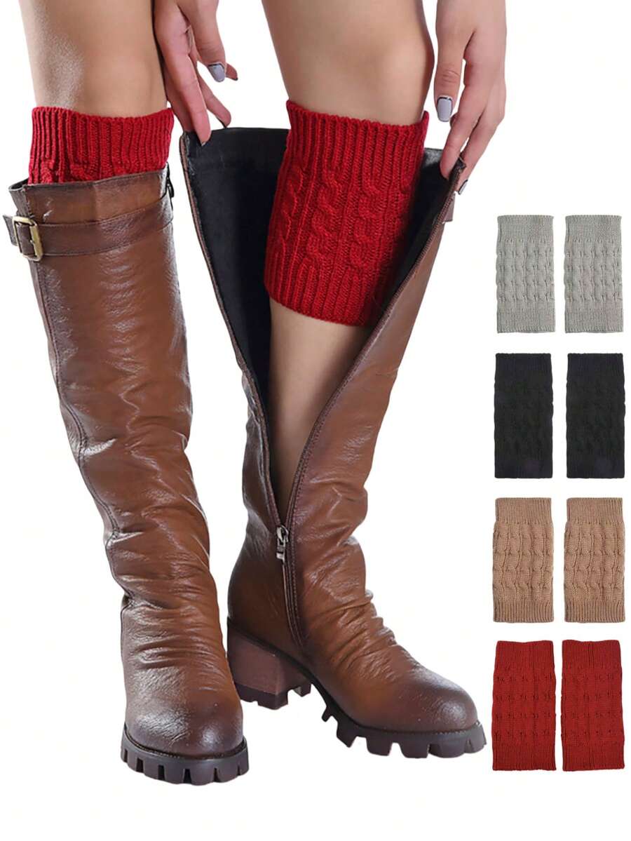 1双休闲腈纶针织麻花图案腿套，适合秋冬季节，女士可搭配雪地靴穿着，防风保暖，圣诞礼物之选。 - 常規款 - 查看 1