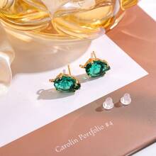 4pcs Copper Inlaid Crystal Glass Water Drop Shaped Earring Pendants With Holes, DIY Handmade Earring Jewelry Making Accessories - Multicolor - View 17