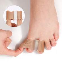 2pcs Unisex Silicone Toe Separator Pads - Foot Protection Pads, Hand Wash Only - Beige - View 4