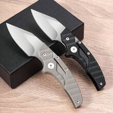 The EDC Knife For Outdoor Camping Uses A D2 Steel Blade, An Ergonomic Handle, Flexible Deformation, And Comes With A Scabbard. It Is An Essential Survival Tool For Hiking, Exploration, Rescue, And Camping, And Is Suitable As A Gift For Father's Day, Birthdays, And Christmas. - Khaki - View 4
