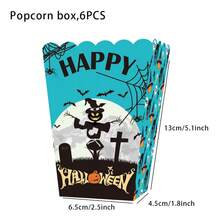 8pcs Foldable Halloween Paper Boxes, Bloody Hand Design, For Snack, Popcorn, Party Decor,Christmas - Multicolor - View 11