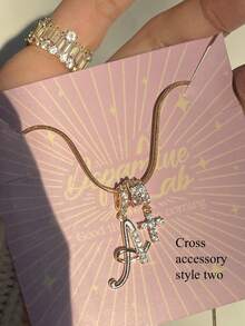 1pc Minimalist Cubic Zirconia Heart Gemstone Initial Letter DIY Necklace, Customized Simple Letter Name Necklace, Stainless Steel Initial Pendant Necklace, Fashionable, Autumn, Minimalist, Casual, Vintage Coin Customized, Personalized, Unique Gift For Girlfriend, Mom, Family, Friend, Daughter, Anniversary, Valentine's Day, Mother's Day, Birthday, Graduation, Daily Wear, Wedding, Prom