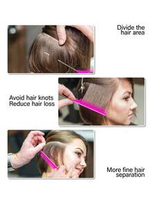 20/1Pc Set Rat Tail Comb, Hair Sectioning Dyeing Comb With Hooked Tail End Pointed Tail Comb Hair Combs Sectioned Hair, Hair Combs, 20/1PC Carbon Fiber Plastic Dyed Combs Stainless Steel Pintail Hair Coloring Comb Tail Comb Highlight Comb