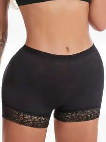 Women's Body Shaping Shorts Fake Buttocks Plump Buttocks Plump Hips Sexy Buttocks Lifting Buttocks Belly-Closing Underwear Belt Pad Removable Sponge Pad Tight Body Shaping Pants One Piece Suitable For Holidays Halloween Christmas Holidays Back To School Season Thanksgiving Valentine's Day Independence Day Padded Butt Lift Shaping Panties Tummy Control Shapewear With Fake Hip Suitable For Prom Parties, Weddings, Vacations, Music Festivals, Gyms, Sports Offices, Home, Daily Private Parties It Has The Function Of Gathering, Keeping Warm, Breathable, Sweat-Absorbing Elasticity Avant-Garde, Exquisite And Fashionable, Comfortable At Home - 黑色 - 查看 2
