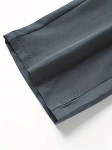 Plus Size Men's Lightweight Casual Pants - Breathable, Quick-Dry, Suitable For Sports & Fitness, Black Polyester, Machine Washable, Plus Size Spring - Grey - View 6