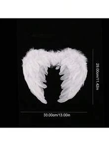 1pc Small Size Angel Natural Feather Wings, Unique Costume Accessory For Photo Props, Suitable For Holiday Dress Up