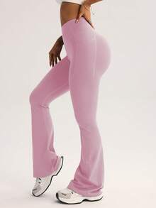 FWH High-Waisted Flare Yoga Pants With Hidden Pockets, 4-Way Stretch, Suitable For Workouts And Everyday Wear Winter - Multicolor - View 2