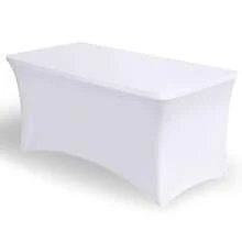 6FT Elastic Spandex Table Cover For Standard Folding Tables Party Buffet Cloth - Black - View 11