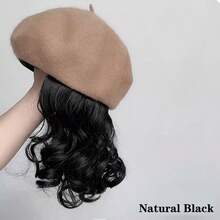 Ladies' Simple And Versatile Beret With Slouchy Short Curly Hair, Heat-Resistant Synthetic Hair, Breathable And Comfortable Outdoor Casual Hat, Suitable For Daily Wear - Multicolor - View 20