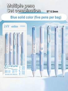 5/10 Pcs Fashionable Retractable Neutral Pens, 0.5mm Fine Point, Black Ink, Quick Dry No Bleed, Smooth Writing Pen, Aesthetic Pens For Writing Drawing Journaling Note Taking, Gifts Suitable For Exams, Office Work & Stationery Back To School