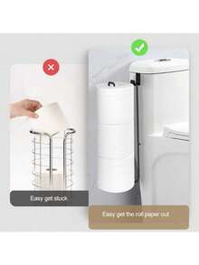 Giá đựng giấy vệ sinh không cần khoan, giá treo khăn/giấy vệ sinh bằng sắt mỹ thuật, móc treo khăn, không cần khoan lỗ trên tường, thích hợp để lưu trữ trong nhà bếp và phòng tắm, phụ kiện phòng tắm, vật dụng thiết yếu cho mùa tựu trường. - Nhiều màu - Xem 5