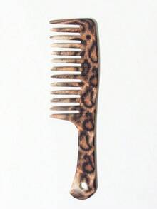 Large Water Transfer Printing Full Enveloping Marbled Tooth Comb 1pc Abstract Style For Friends Or Family Gifts, Easy To Carry Can Be Put In The Bag With Travel Or Put In The Home Dresser, Easy To Clean Leopard Pattern Wide Tooth Comb, Love Pattern For Girlfriend Valentine's Day Gifts Hair Brush,Hair Brush,Comb,Hair Tools,Hair Products And Accessories For Barber Salon Beauty Travel Essentials,Back To School,Travel Holiday Essentials,Hair Accessories For Women - 豹紋 - 查看 4