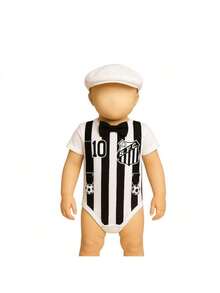 Baby Bodysuit Themed Team Santos Black Football Kids Unisex S To G Boy Girl Baby Gift