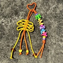 1pc Floral Design Custom Bag Charm, Acrylic Colorful Letter Keychain, Handmade Rope Sunflower Bag Pendant, Heart Keychain, Decorative Pendant, Christmas/Halloween/Easter/Mother's Day Personalized Gift,Apparel Accessories,Chic Autumn,Boyfriend,Girlfriend,Family,Friends