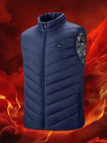 Veste de gilet homme mode pour l'extérieur, veste de chauffage intelligent à 9 zones avec réglage 3 vitesses, pour le camping en extérieur, gilet imperméable coupe-vent et chaud, poches à fermeture éclair