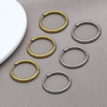 6pcs Surgical Stainless Steel Small Hoop Earrings Lightweight Hypoallergenic Tiny Small Hoops For Girls Men Earrings Cartilage 12/14/16/18/20mm - Multicolor - View 6