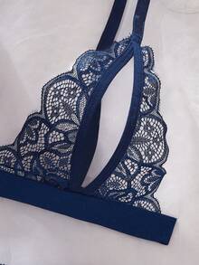 Navy Blue Lace Lingerie Set, Exquisite And Sexy - Navy Blue - View 2