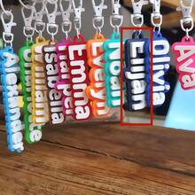 1 PC Customizable Personalized Name Keychain, Backpack Bottle Bag Tag, Lunch Box Label, Acrylic Custom Keychain, Vintage Tag, Durable, Versatile, Suitable For Birthday Party, Paving Sports Team Anniversary Sign, Best Gift For Family, Friends, Gift Box Display,Durable,Colorful,Cute,Adorable,Funny,Kawaii,Y2K,Stylish,Unisex,Casual,Custom,Personalized,Unique,Customized,Ideal Gifts For Him,Ideal Gifts For Her,Her,Boyfriend,Girlfriend,Family,Friends,Customized Keychains & Accessories - White Keychain + Hanging Ring - View 12