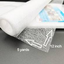 Misswendyfuse 12''*5Yards Extremely Fine Fusible Webbing,Sheer Fusible Interfacing,Lightweight Bonding For The Applique Quilting,Trace Transfer(White)