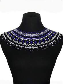 1 件手工串珠围兜项链，波西米亚风格假领项链，适合女士 - 美麗風格 - 查看 8