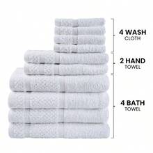 10 Piece Towel Set With Upgraded Softness And Durability White
