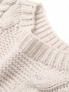 Women's Autumn Fashionable Minimalist Cable Knit Pullover Sweater