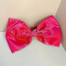 Bow Collar, Extra-Large Bow Neck Hair Tie, Headpiece, And Satin Neck Chain – Suitable As Cosplay & Comic Convention Outfit Accessories For Ladies - 甜美紅 - 查看 9