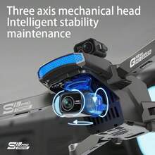 SEREE 8K 3-Axis Gimbal Drone - 1000m Long-Distance Transmission, GPS Positioning & One-Key Return, 4.5" Touch Screen Remote, Brushless Motor & Optical Flow Hover, 90° Obstacle Avoidance Camera, 3-Battery Pack - 8K灰階 - 查看 8