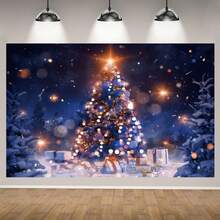 Dreamy Blue-Tone Christmas Tree, Lights Up Snowy Night, Warm Lights And Gifts Intertwined, Suitable For Christmas Decoration, Home Decor, No Electricity Required.