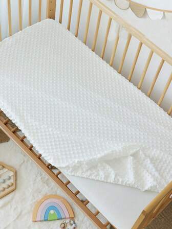 1pc Baby Crib Plush Warm Mattress Pad (47.24*25.6)Inch, Breathable And Gentle On Skin, Solid Color Style Bedsheet, Baby Warm Fitted Sheet, Machine Washable